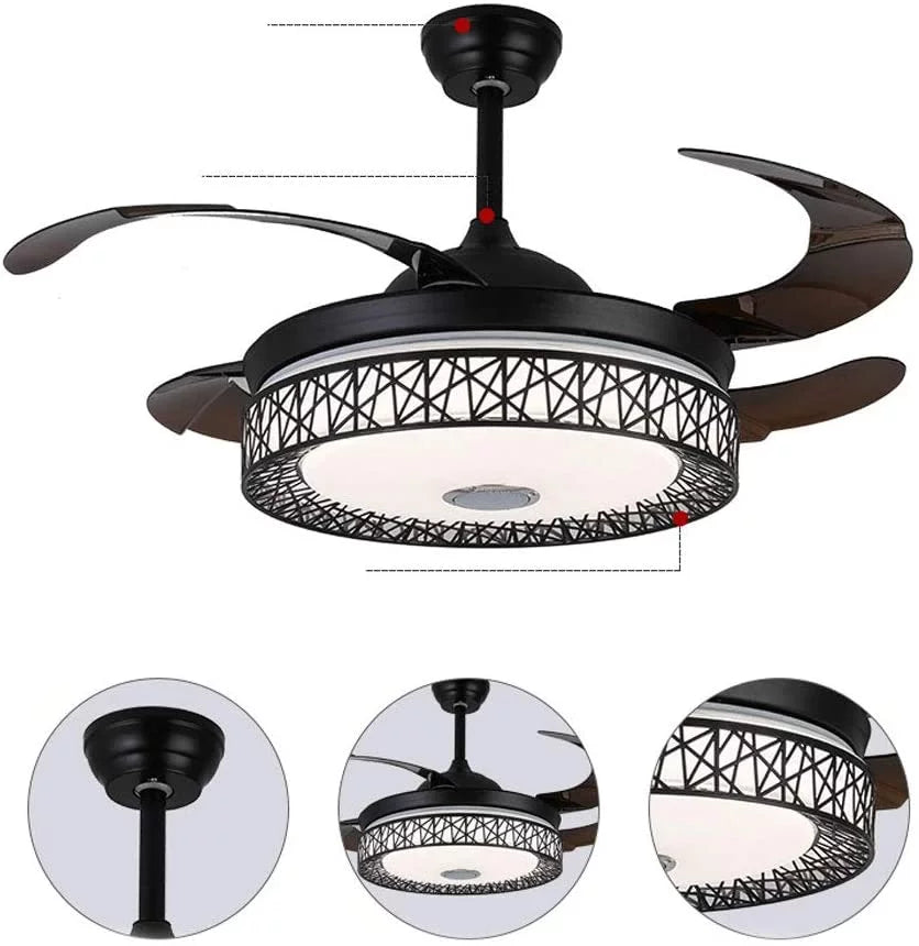 42 Inch Black Ceiling Fan Light with Remote T18785