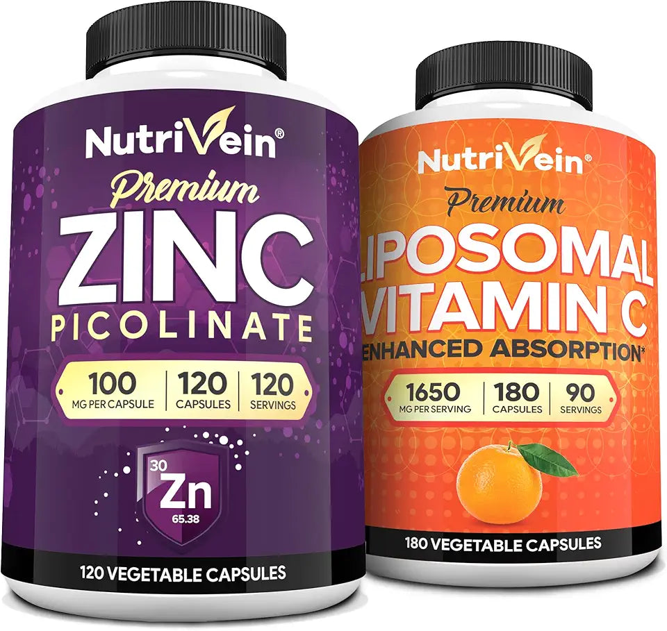Zinc Picolinate & Liposomal Vitamin C Supplement Bundle H31081