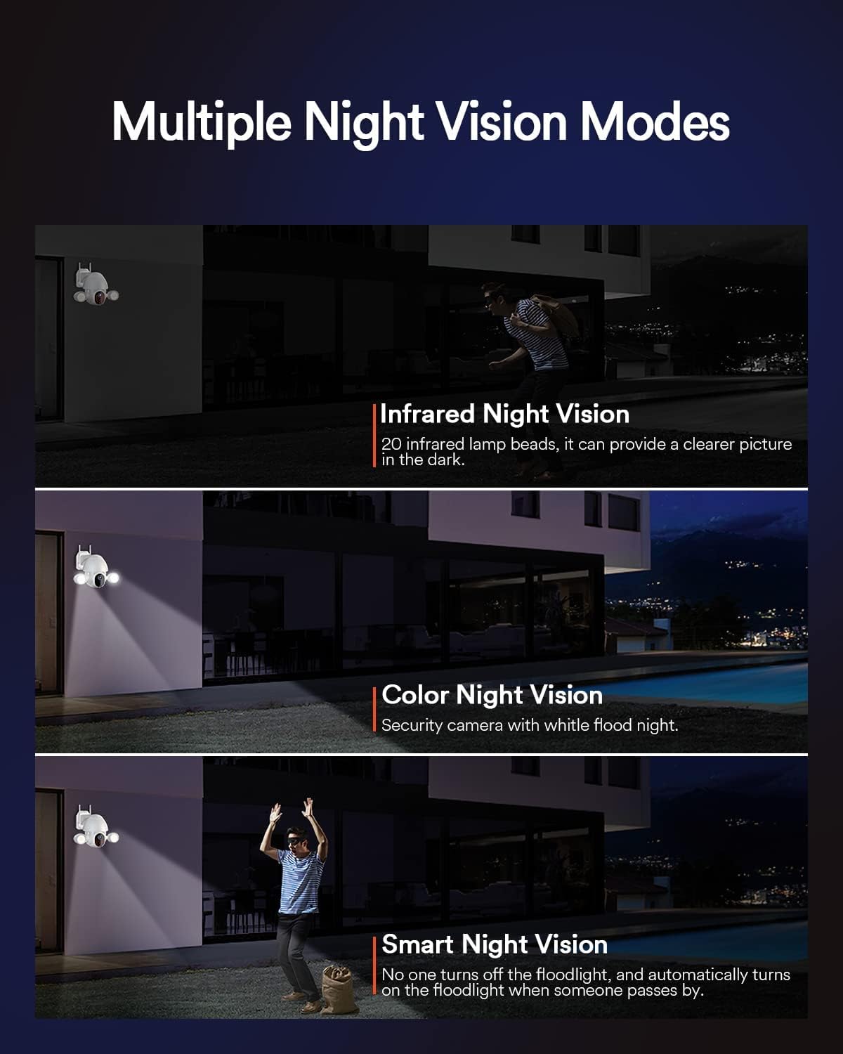 2K Outdoor Security Camera with Color Night Vision R876