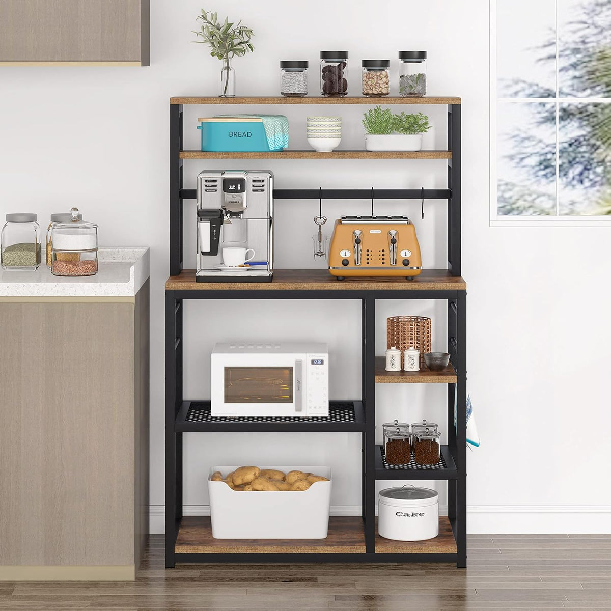 55 inch 5-Tier Kitchen Baker Rack with Hutch E855765