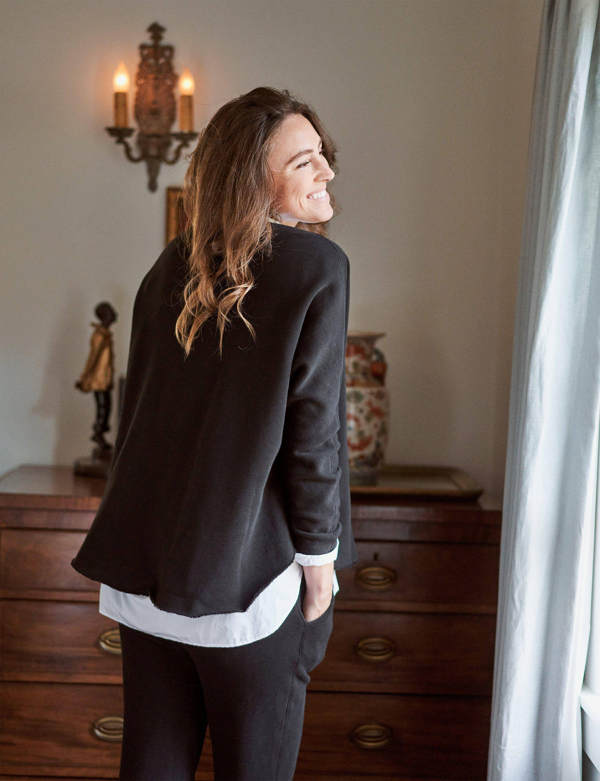 Black Fleece Long-Sleeve Capelet F432