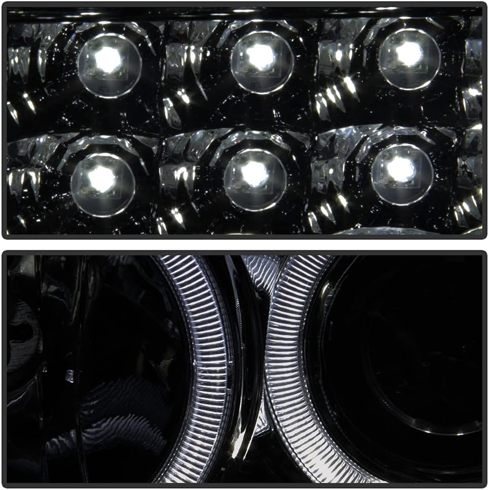 Smoke LED Projector Headlights Driver + Passenger Side V602