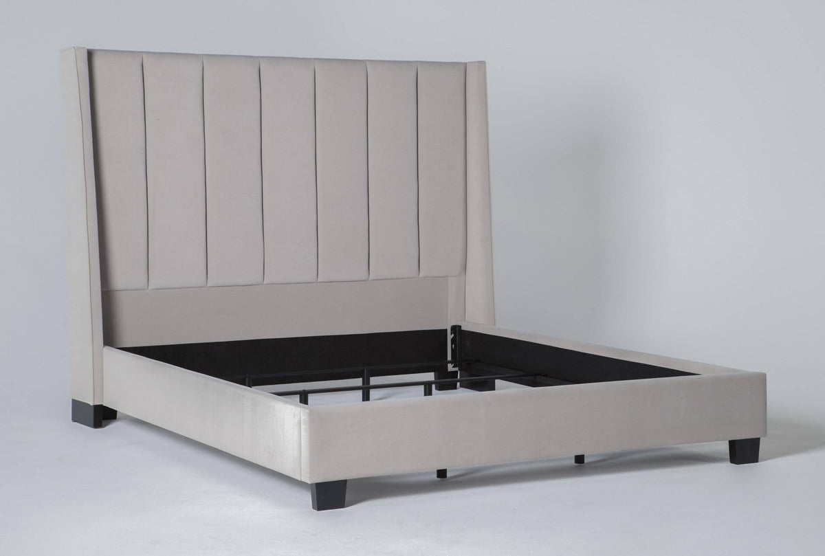Velvet Upholstered Eastern King Panel Bed R9003