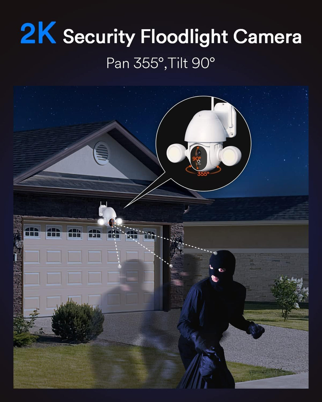2K Outdoor Security Camera with Color Night Vision R876