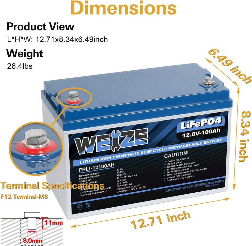 12V 50Ah LiFePO4 Lithium Battery X165696