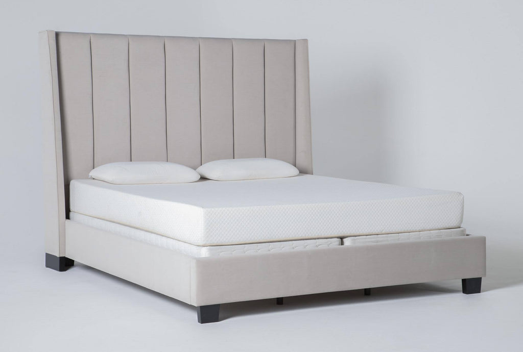 Velvet Upholstered Eastern King Panel Bed R9003