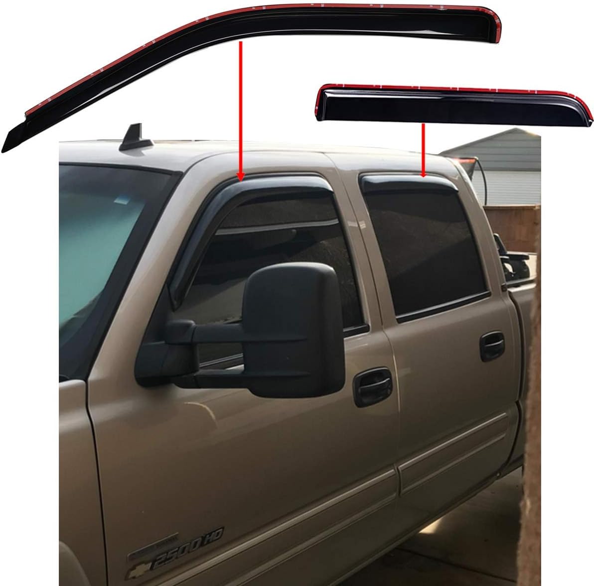 In-Channel Dark Smoke Rain Guard 4 PCS N658427