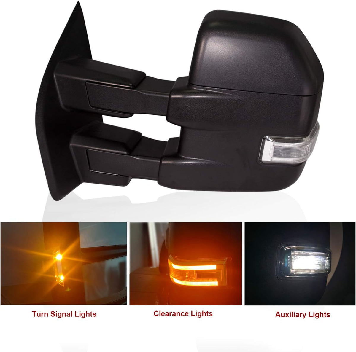 Black Power Heated Towing Mirrors V2243