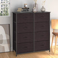 8 Drawer Fabric Dresser with Wooden Top Shelf L42790