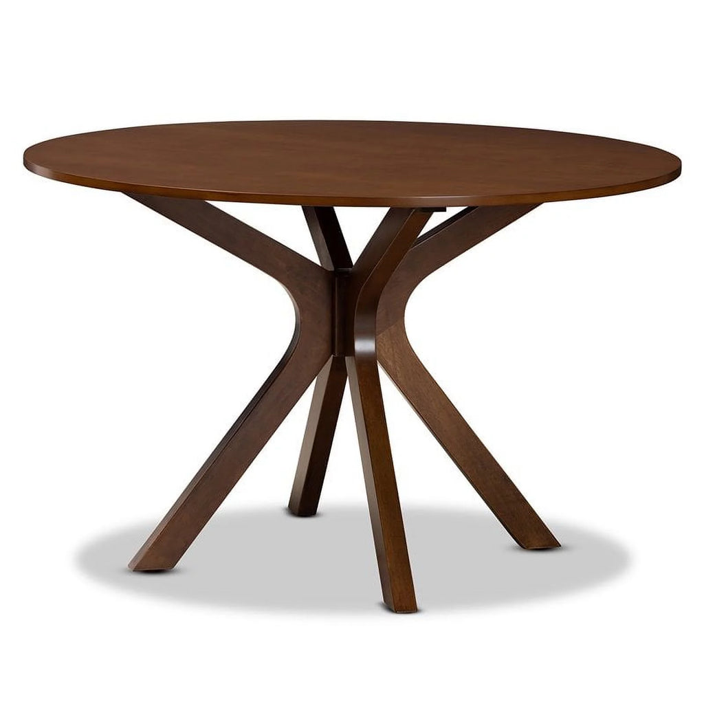 Walnut Round Wood Dining Table Y3109