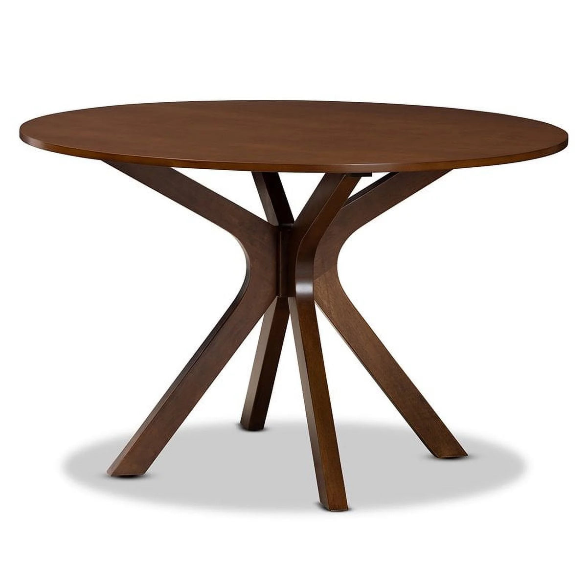 Walnut Round Wood Dining Table Y3109
