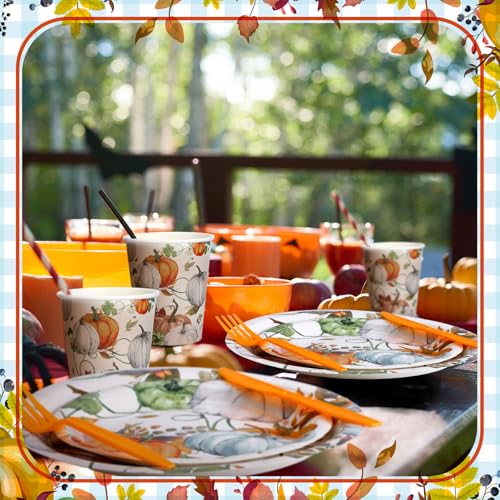 400 Pcs Fall Disposable Dinnerware Set for 50 Guest M93891