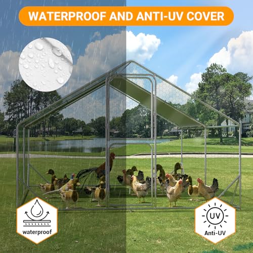Large Metal Walk in Chicken Coop with Cover Q7736