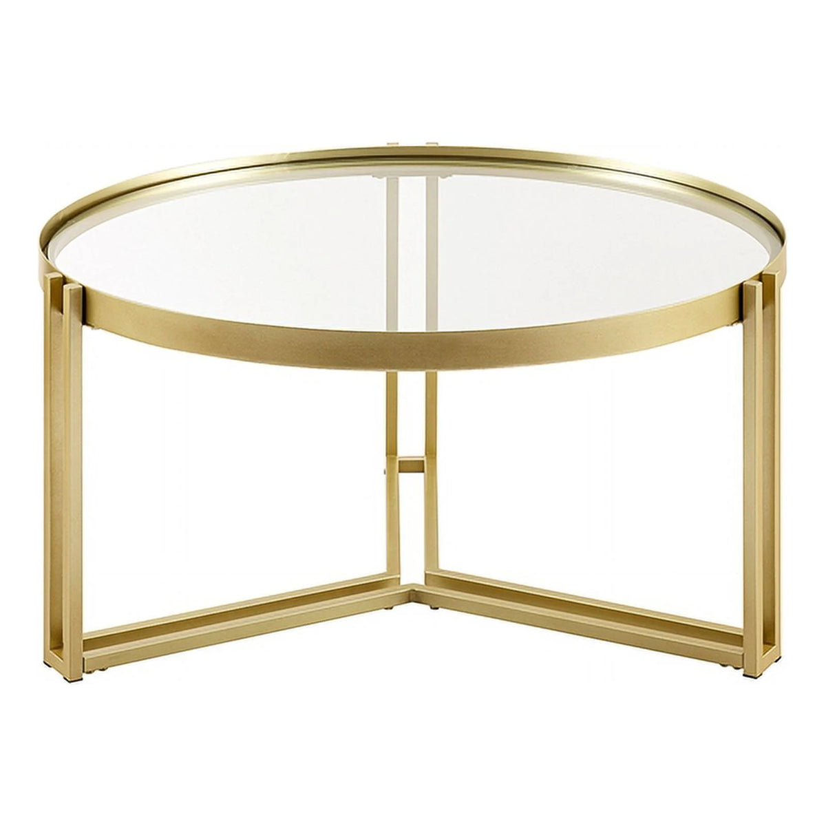 Round Glass and Metal Coffee Table F85894