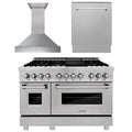 48 in. Dual Fuel Range, Range Hood and Dishwasher D913