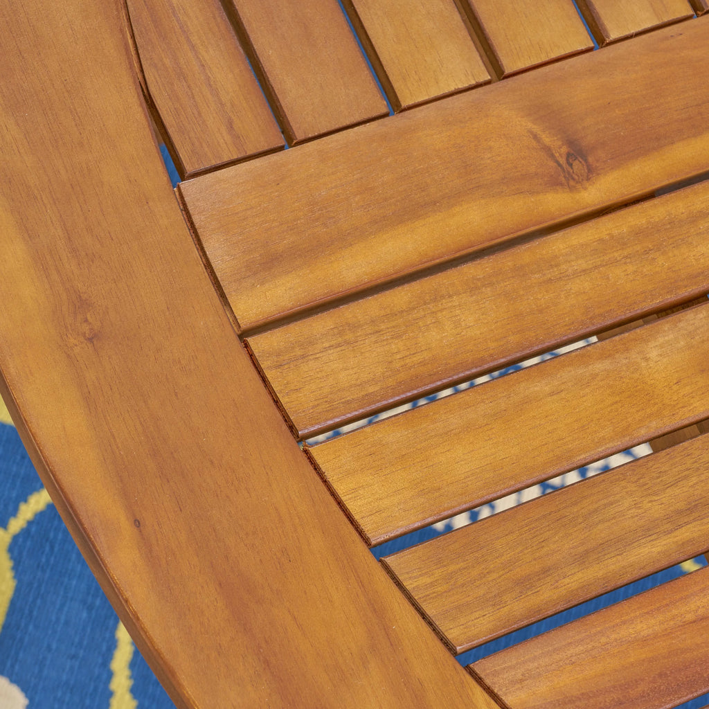 5 Piece Acacia Wood and Wicker Dining Set with Cushions F413