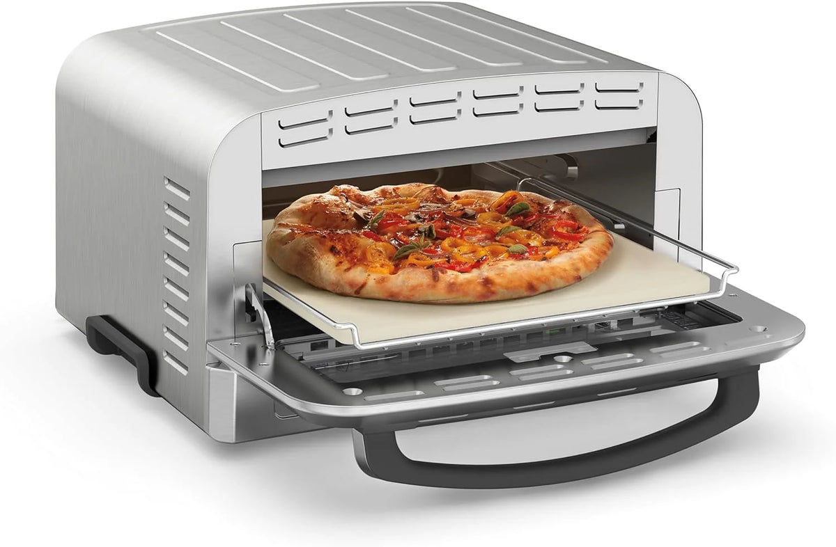 1800W Indoor Pizza Oven with Pizza Stone, Deep-Dish Pan & Pizza Peel A2625