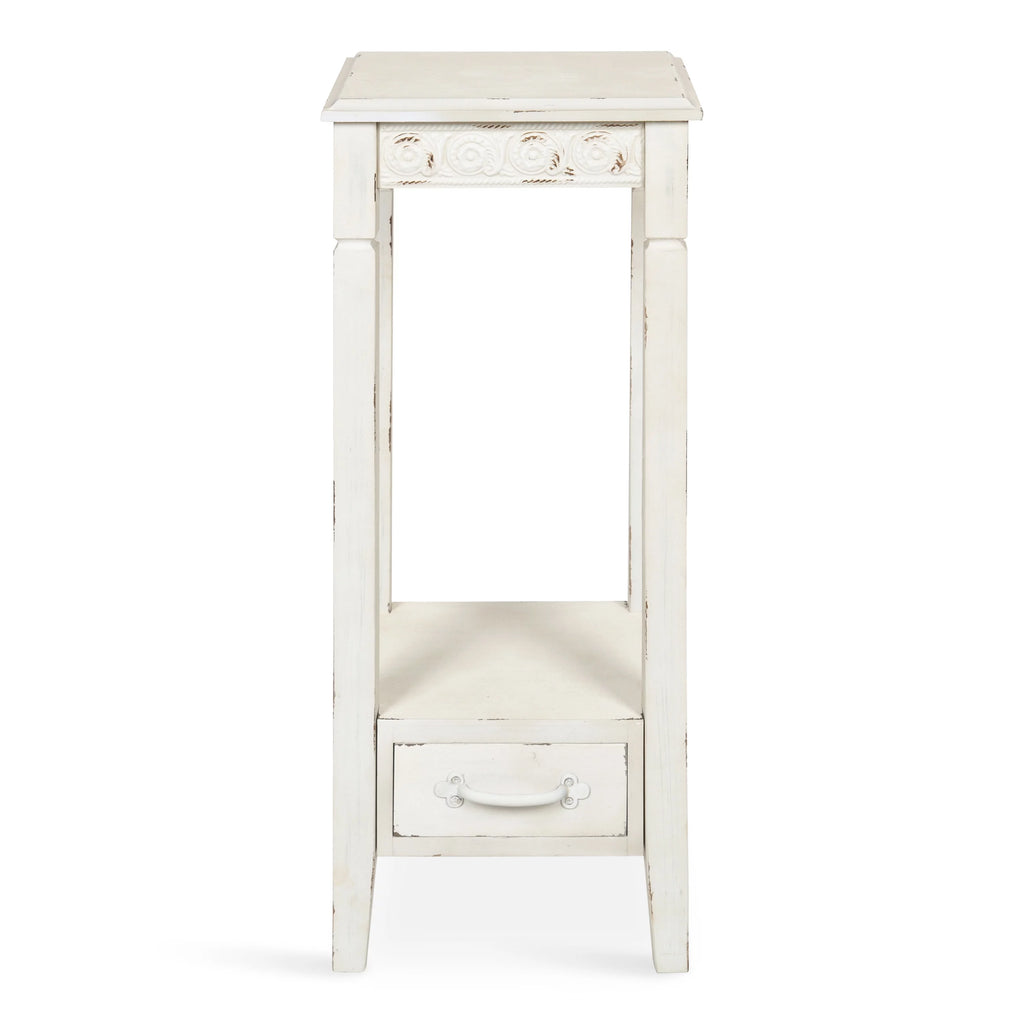 Soft White Wood Accent Table or Plant Stand J5035