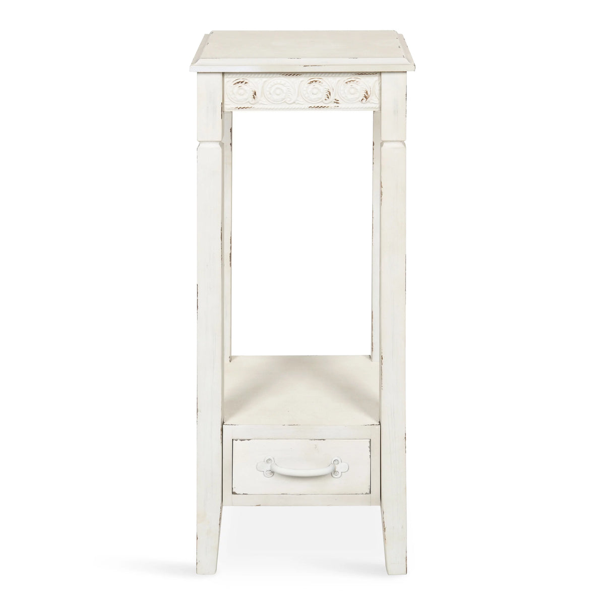 Soft White Wood Accent Table or Plant Stand J5035