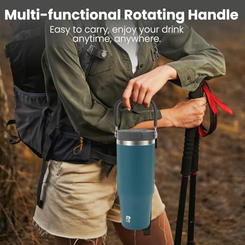 40 oz Stainless Steel Insulated Tumbler with Lid and Straw F15070