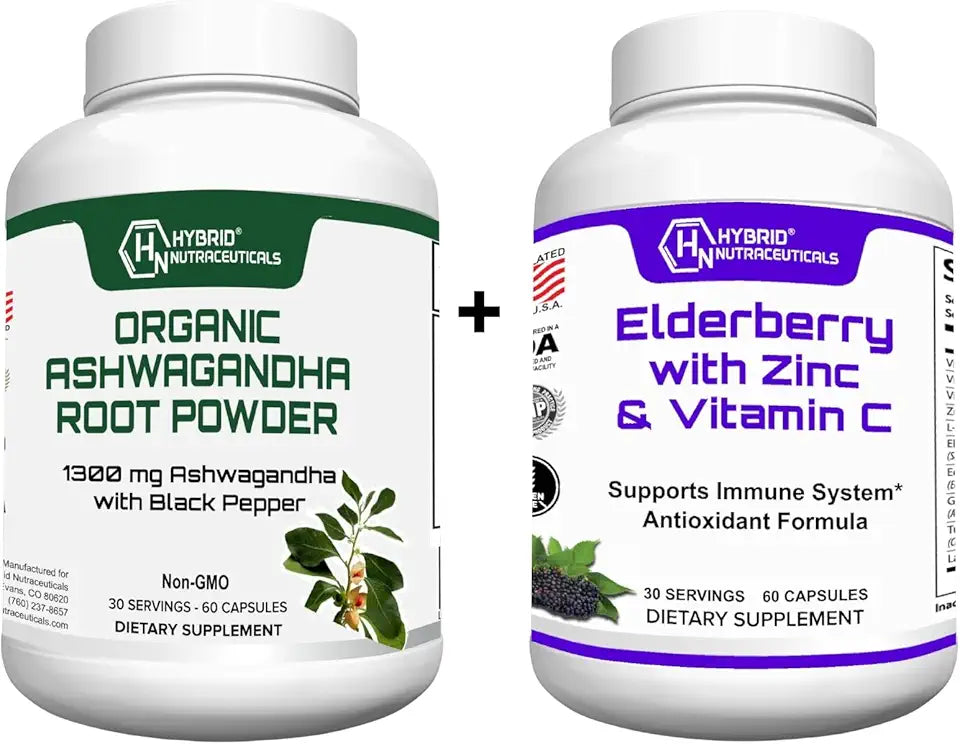 Organic Ashwagandha Root and Black Elderberry Blend with Echinacea, Turmeric M25955