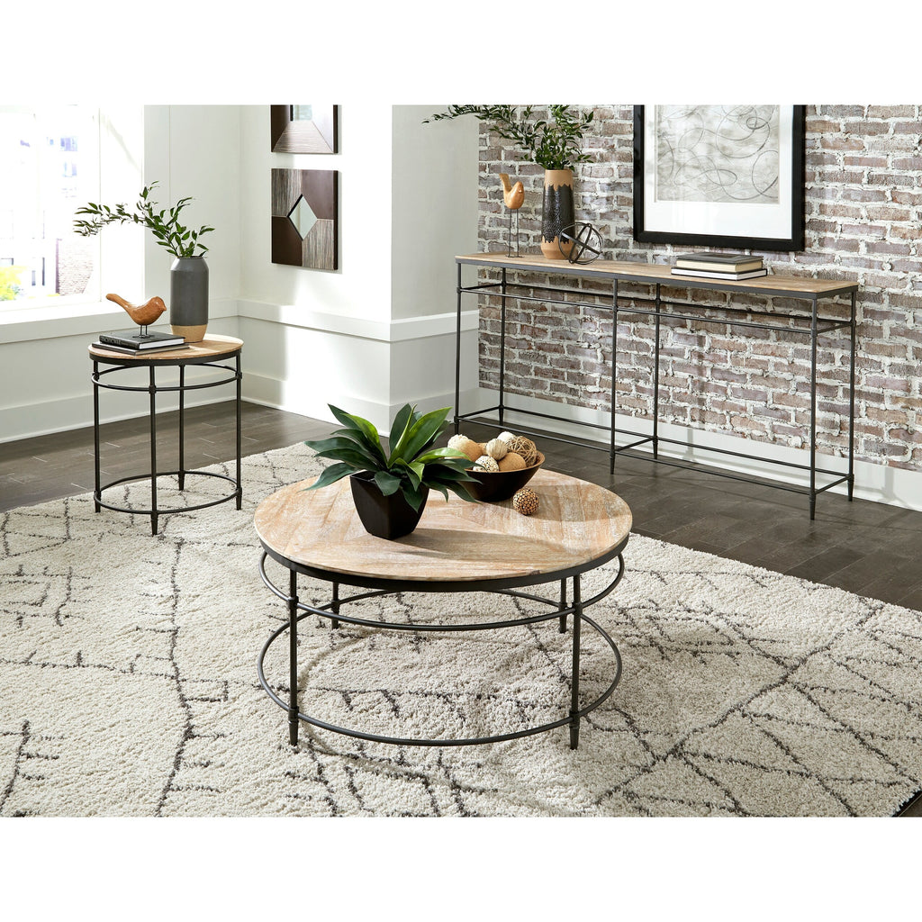 74" Mango Solid Wood and Metal Sofa Console Table K641232