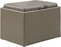 Gray Faux Leather Accent Storage Ottoman J33876