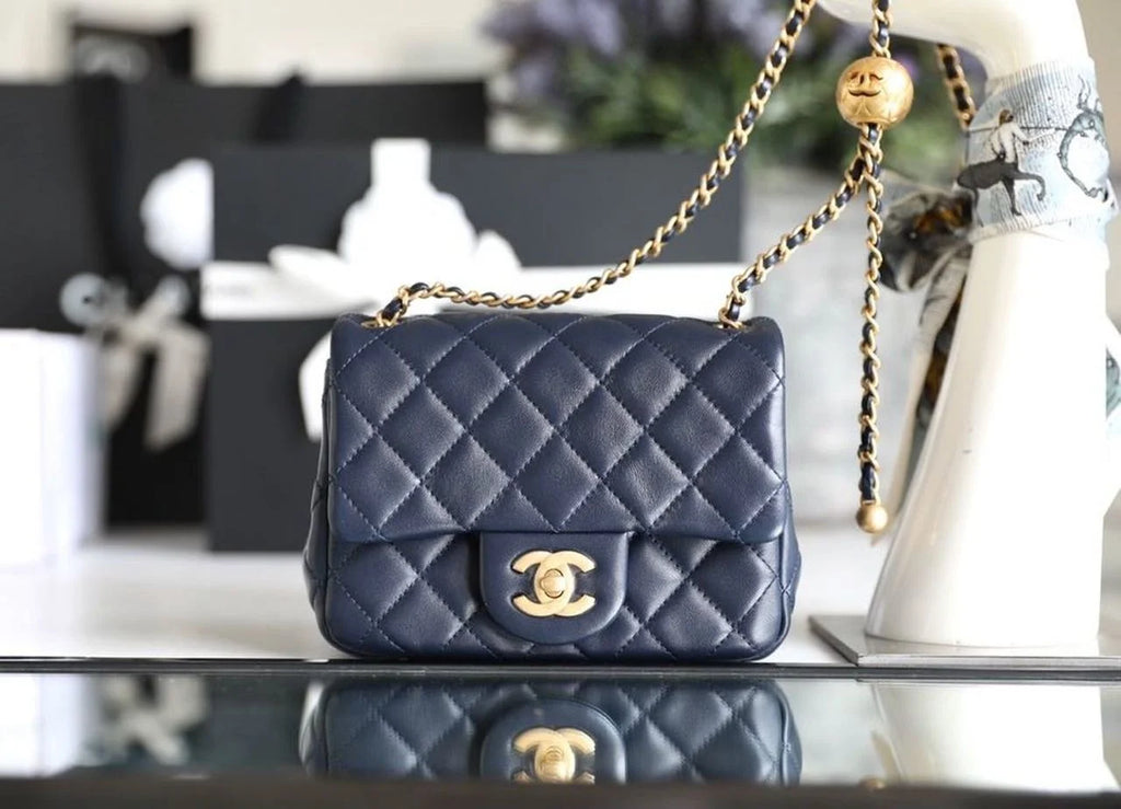 Navy Blue Mini Flap Bag J588