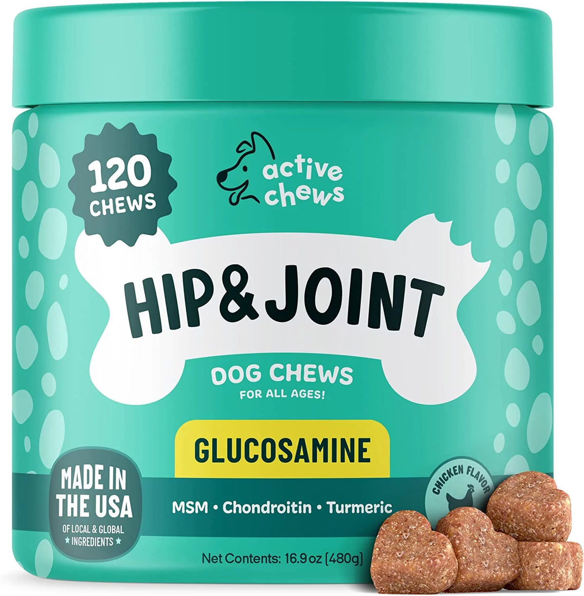 Glucosamine Hip and Joint Supplement with Chondroitin, Turmeric, and MSM, 120 Count Y29937