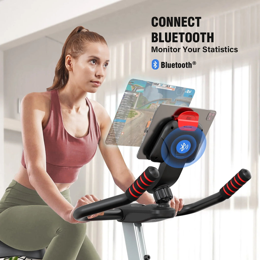 Bluetooth Magnetic Exercise Bike Stationary Bike 40lbs Flywheel Q810576