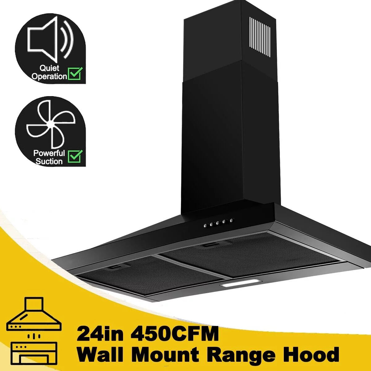 24 inch Wall Mounted 450 CFM Range Hood C840973