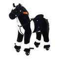 Kids Plush Ride on Walking Horse with Wheels - Black Y7600