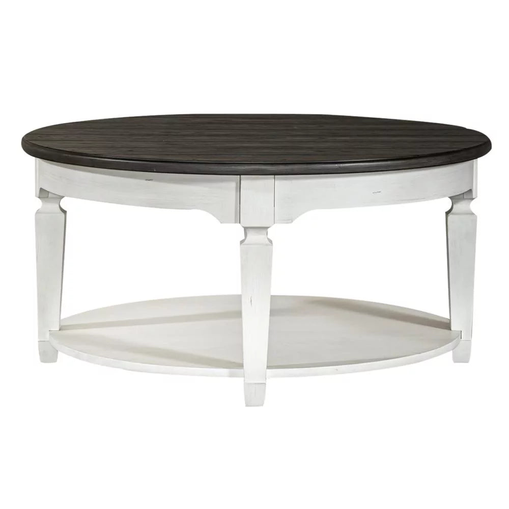 Round Cocktail Table Cottage White D414565