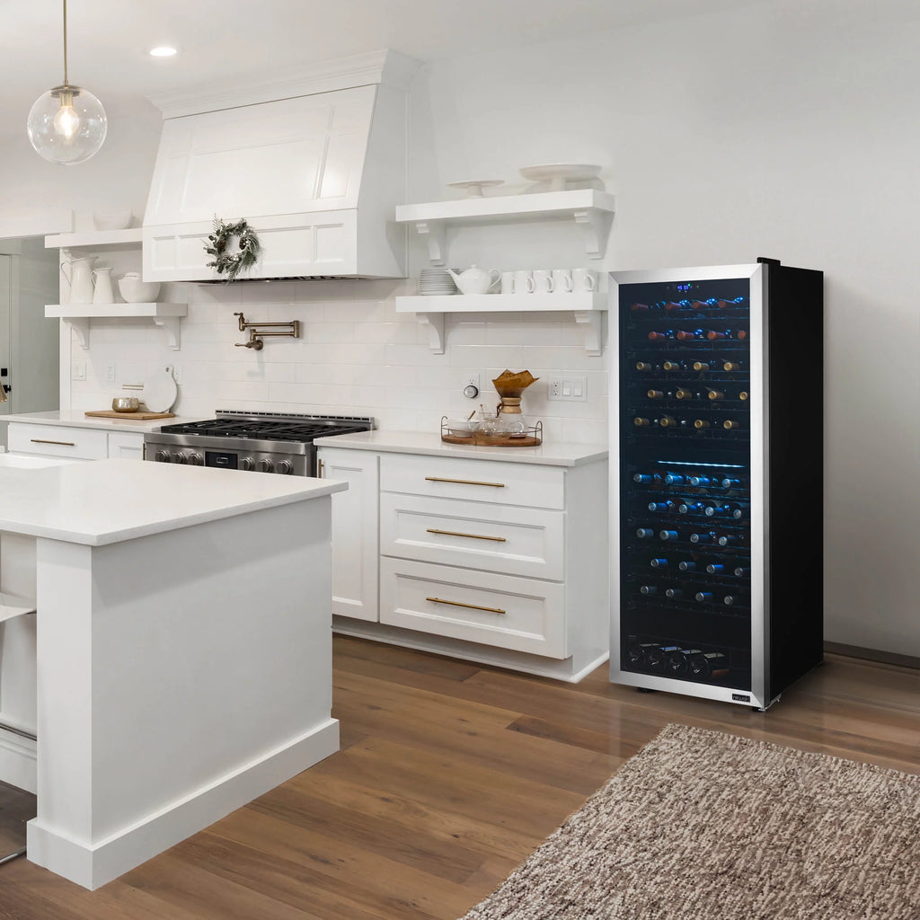 98 Bottle Dual Zone Stainless Steel Wine Refrigerator Q228