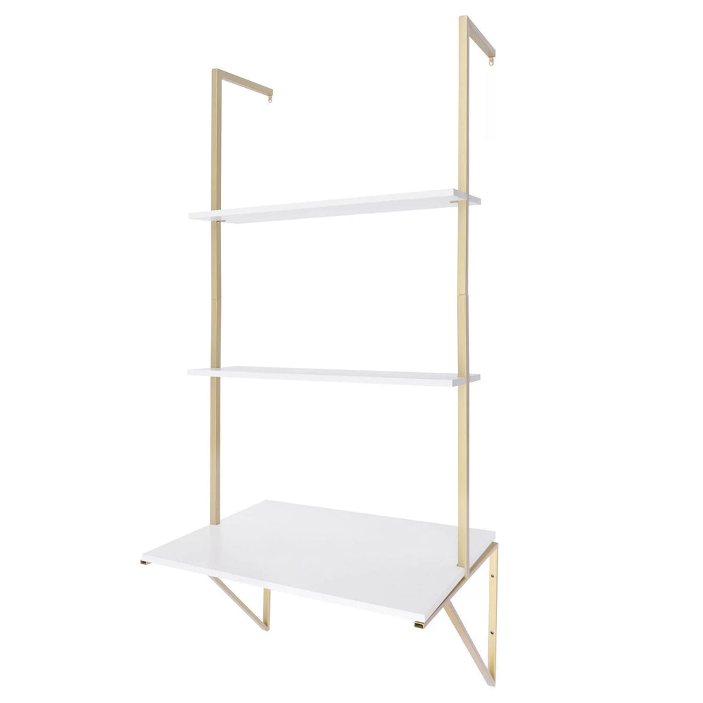 Wall-mounted 3 Tier White Ladder Desk L847