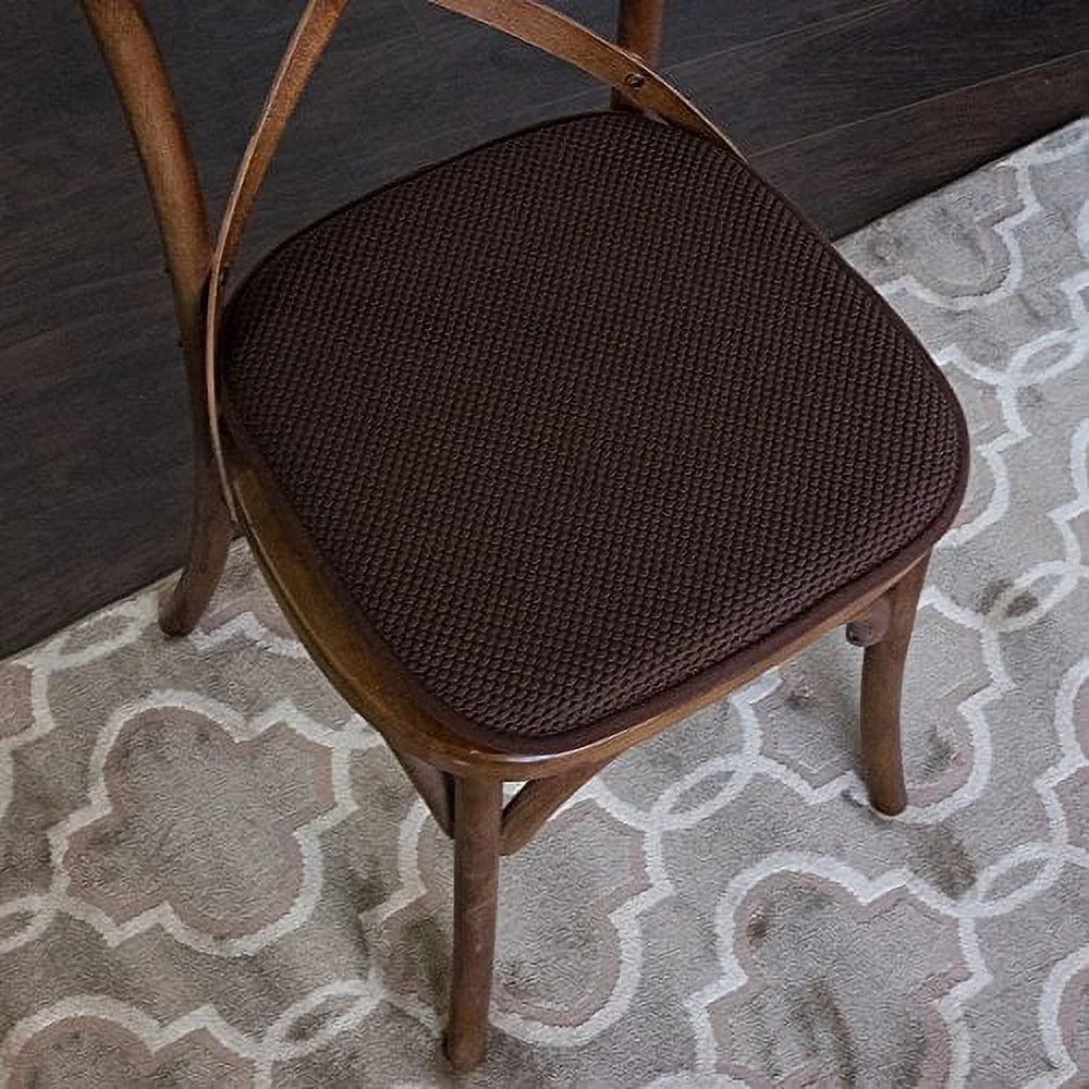Memory Foam Chair Pads Honeycomb Nonslip 16" x 16" Brown Pack of 6 T313