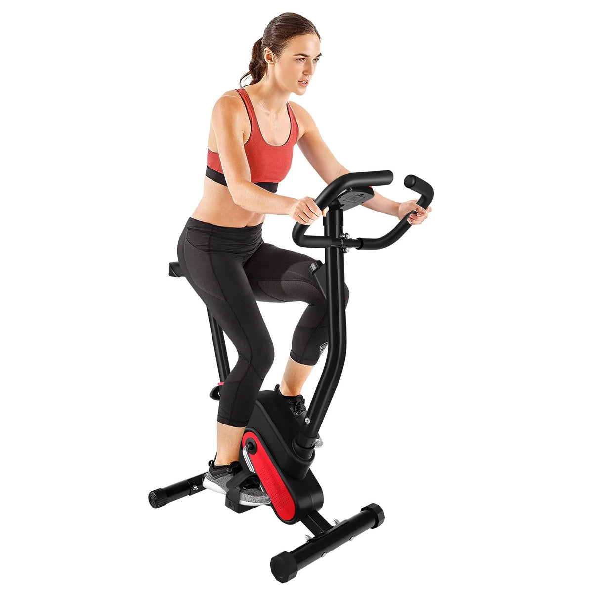 Stationary Indoor Cycling Bike with Seat Cushion and Digital Display W52604