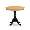 Round Dining Table Oak Top Black Pedestal B7977