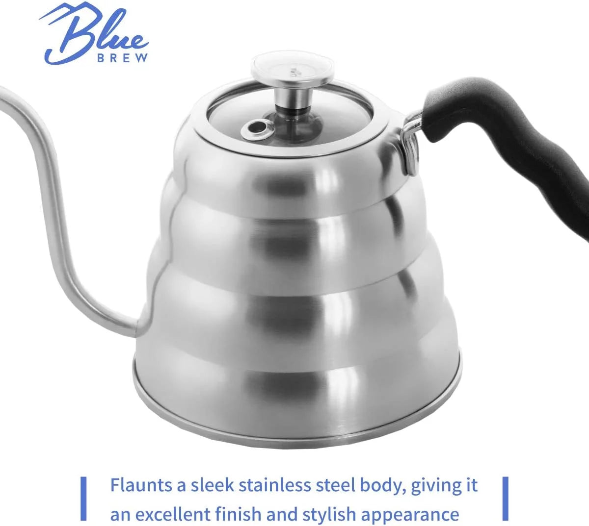 40 Fl Oz Stainless Steel Gooseneck Pour Over Kettle with Thermometer N809