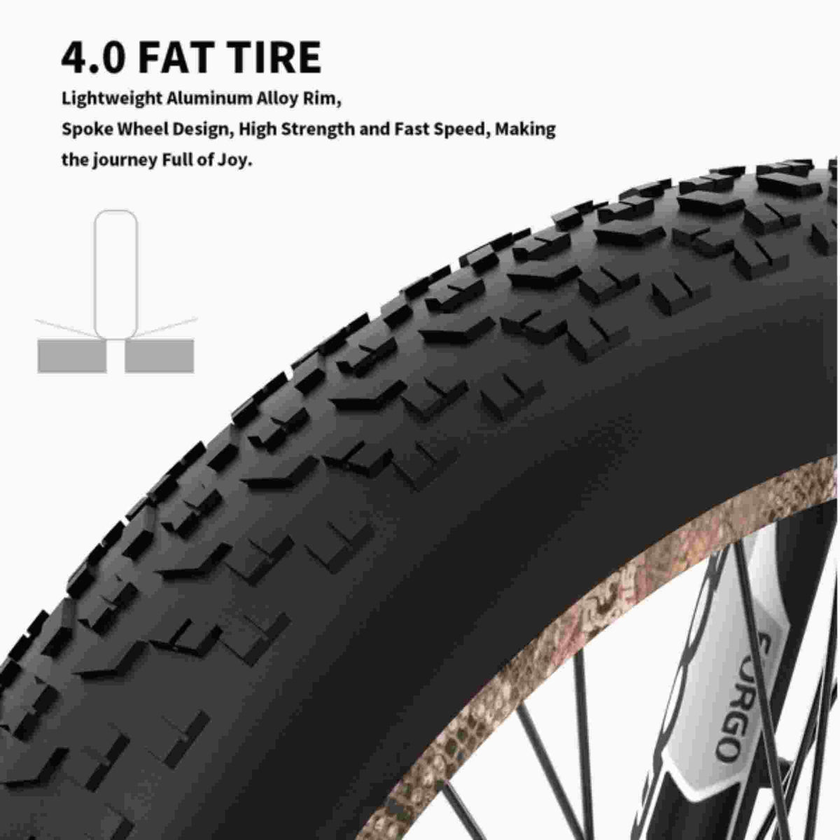 1500W Electric Bike Fat Tire 48V 15AH Removable Lithium Battery K819057