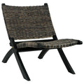 Black Natural Kubu Rattan Mahogany Wood Frame Chair Q168077