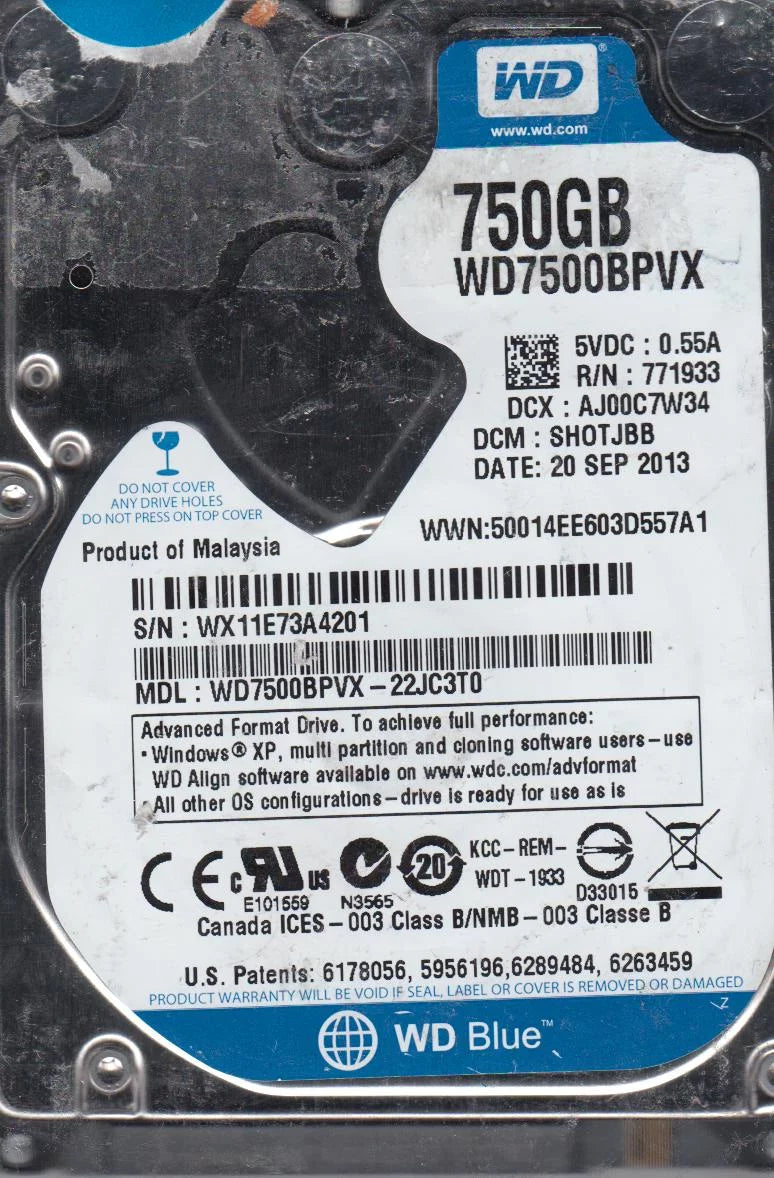 750GB SATA 2.5 Hard Drive Y355661