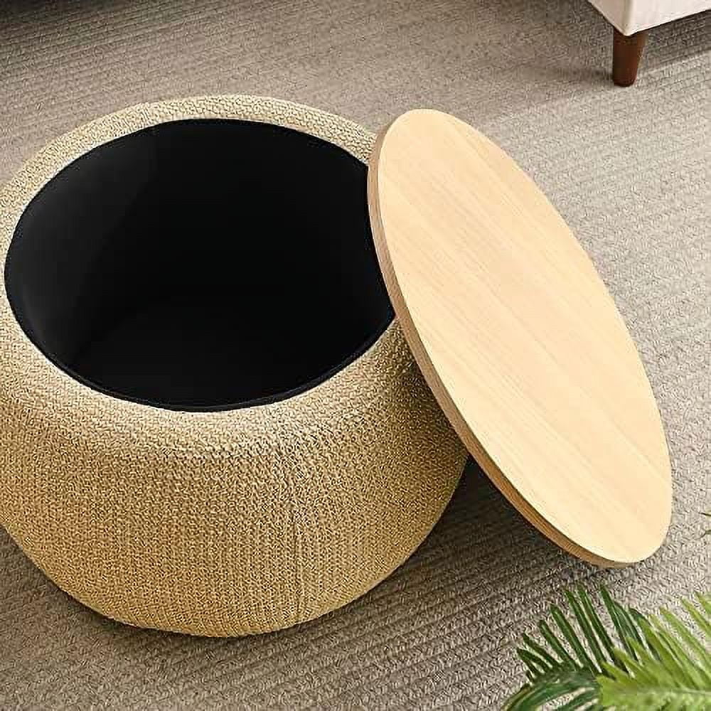 Round Ottoman with Reversible Lid Tray J2668