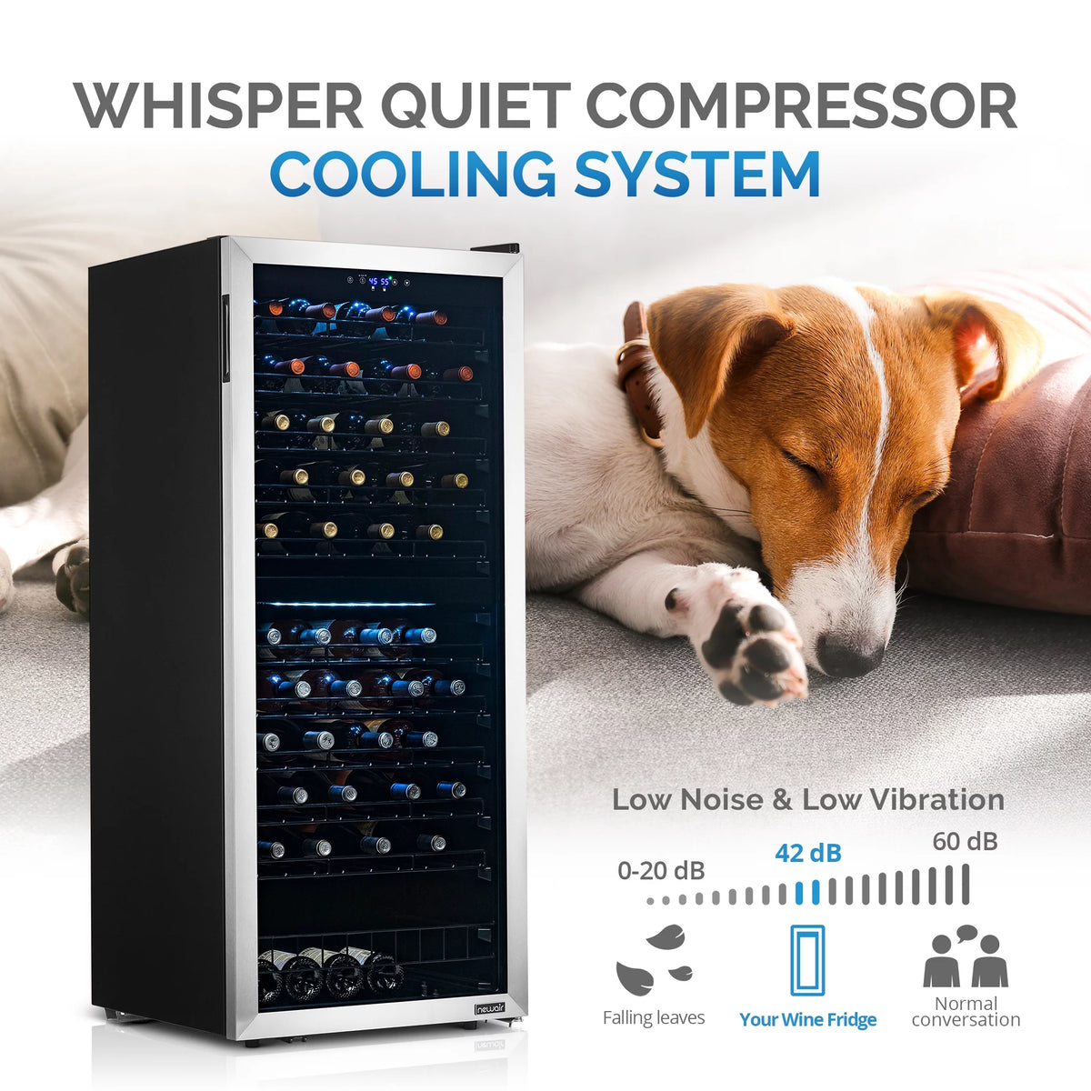 98 Bottle Dual Zone Stainless Steel Wine Refrigerator Q228