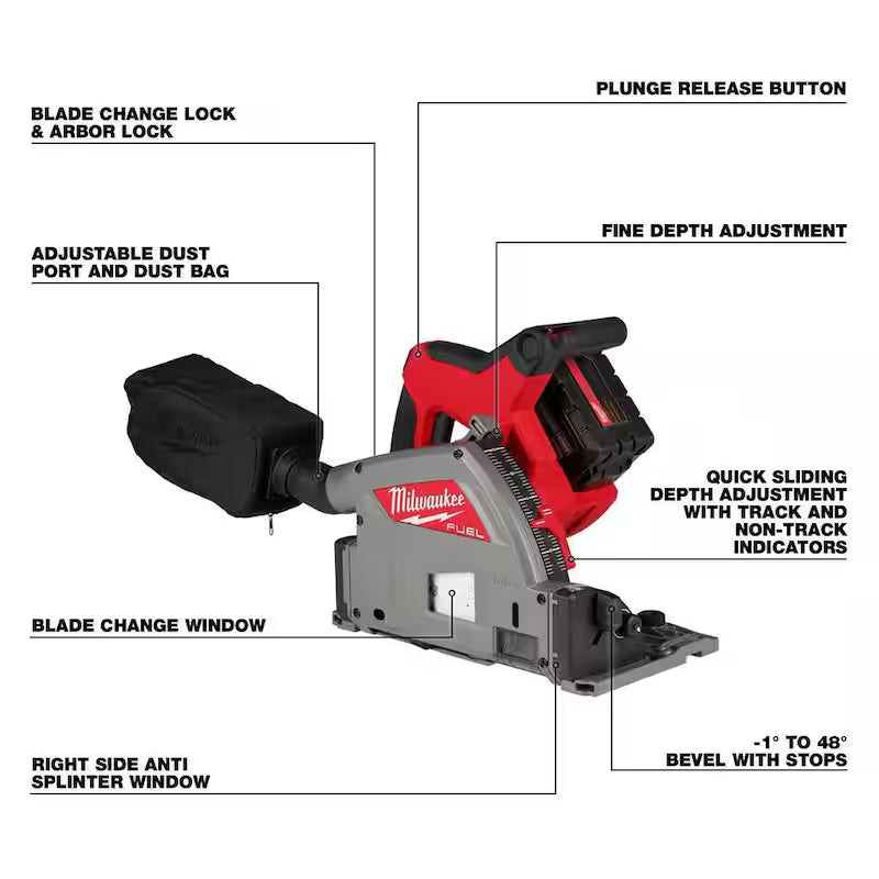 18V Brushless Cordless 6-1/2 in. Plunge Track Saw Combo Kit D5977