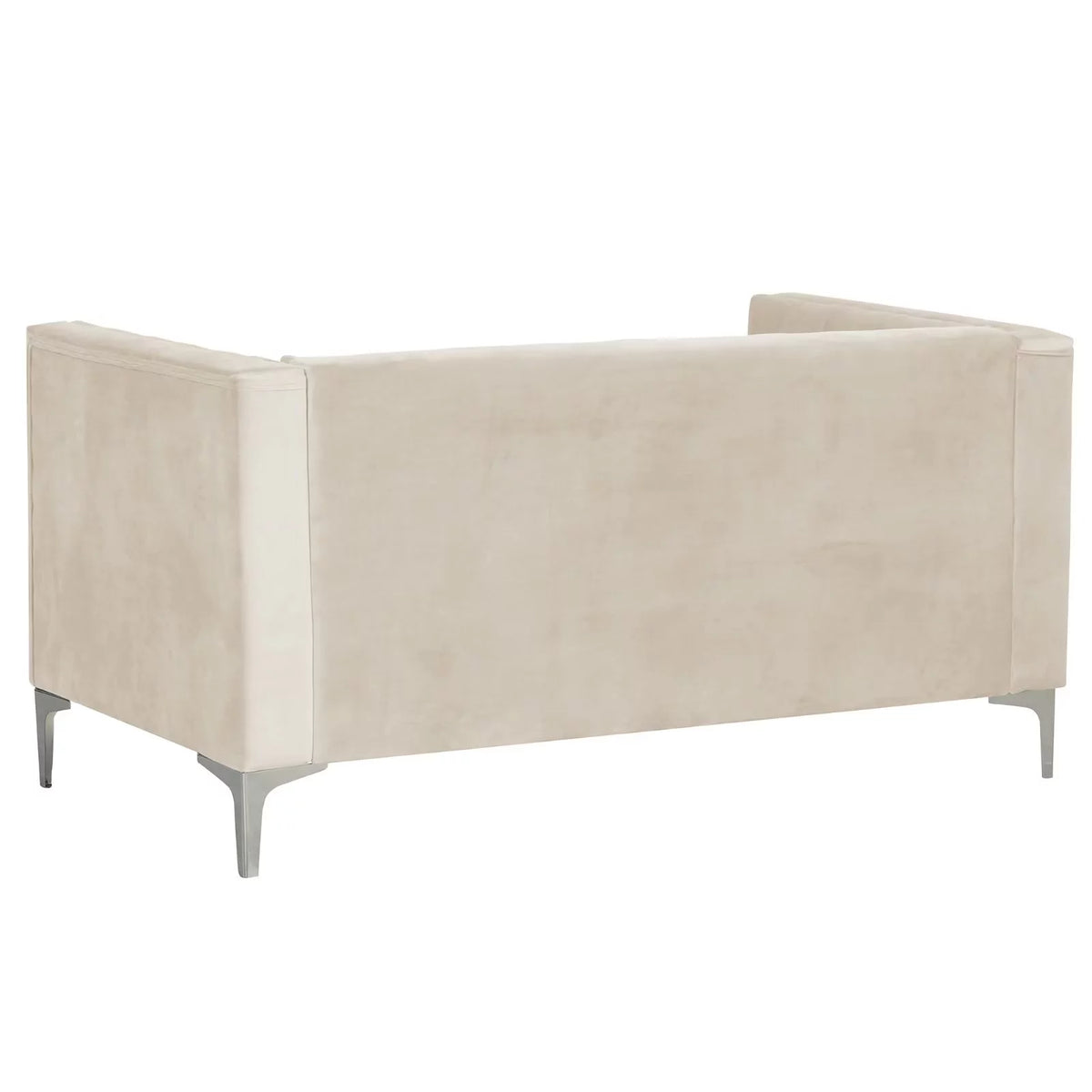 Beige Velvet Upholstered Loveseat L9337