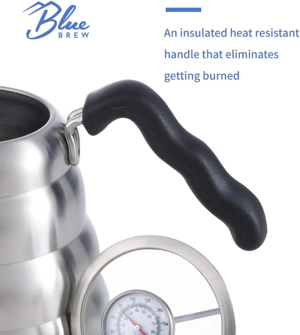 40 Fl Oz Stainless Steel Gooseneck Pour Over Kettle with Thermometer N809