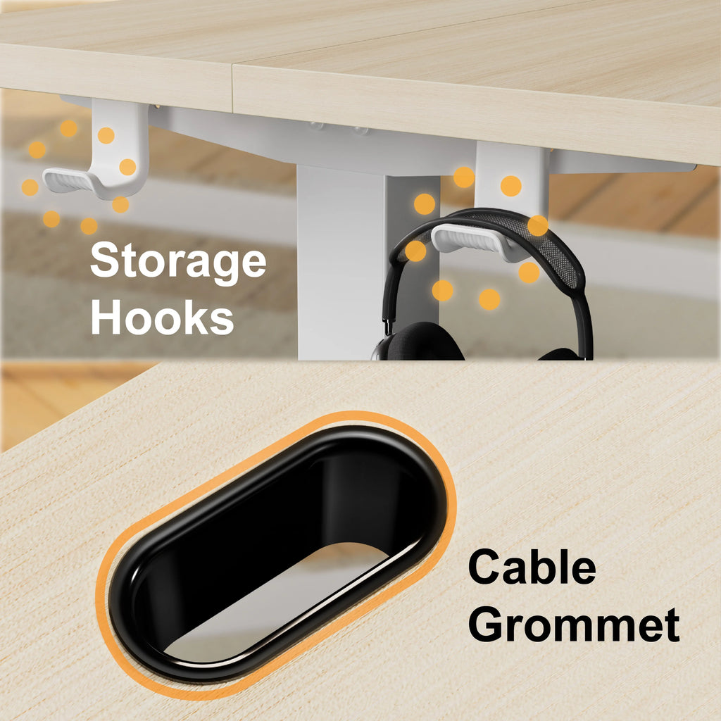 55" x 24" Height Adjustable Electric Standing Desk with Storage Pocket K496491
