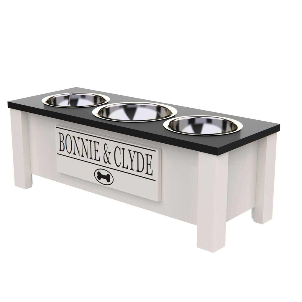 3 Bowl Elevated Dog Feeder with Internal Storage K632