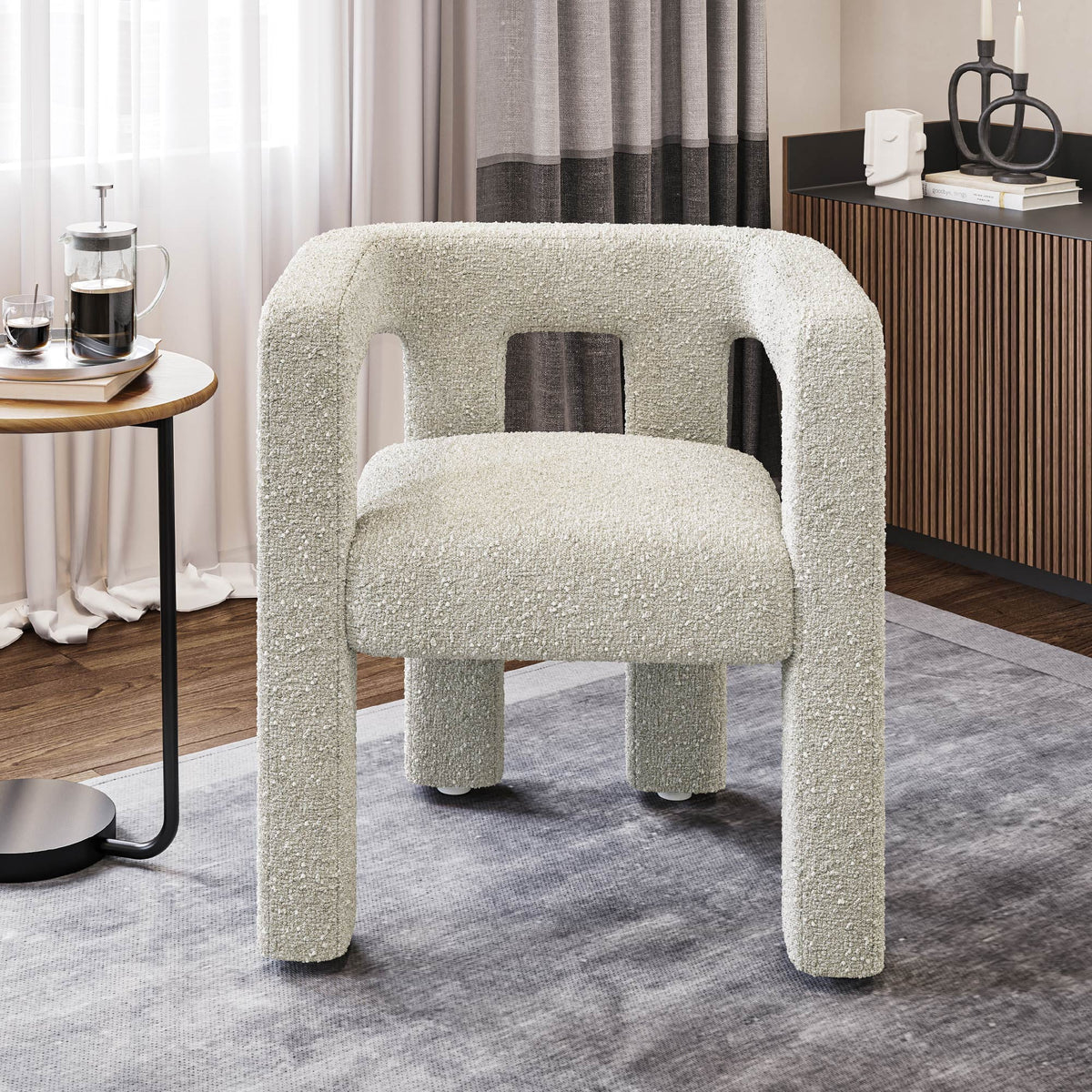 Cream Boucle Dining Chairs Set of 6 B969995